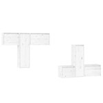 vidaXL Meubles TV 6 Pièces Blanc Bois massif de pin