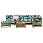 vidaXL Salon de jardin 8 Pièces avec coussins bois de pin imprégné