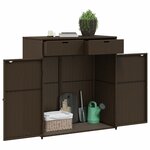vidaXL Armoire de rangement jardin marron 105x55x113 cm résine tressée