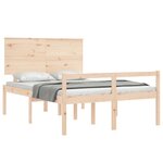 vidaXL Lit pour personne âgée et tête de lit 140x190 cm bois massif