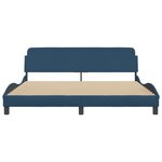 vidaXL Cadre de lit avec tête de lit Bleu 180 x 200 cm Tissu