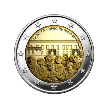 Pièce de monnaie 2 euro commémorative Malte 2012 – Représentation majoritaire 1887