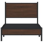 vidaXL Cadre de lit en métal avec tête de lit chêne marron 90x190 cm