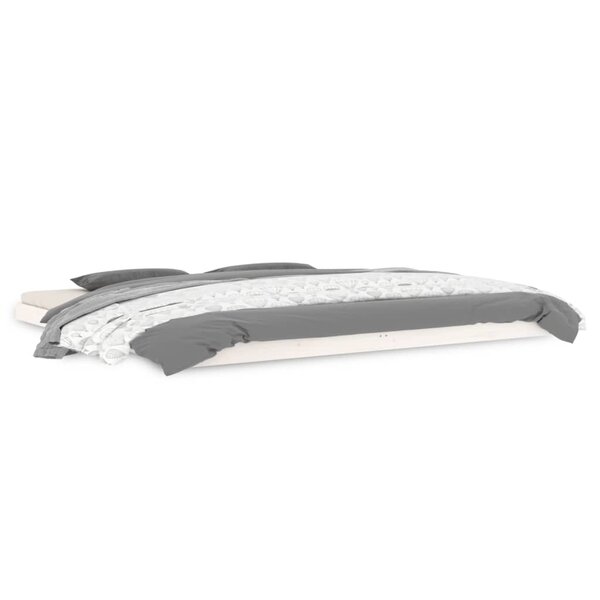 vidaXL Cadre de lit blanc 200x200 cm bois de pin massif