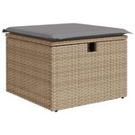 vidaXL Salon de jardin avec coussins 7 Pièces beige résine tressée