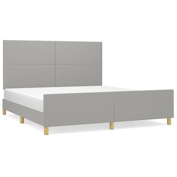 vidaXL Cadre de lit avec tête de lit Gris clair 160x200 cm Tissu