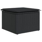 vidaXL Ensemble de Canapé de Jardin 7 Pièces avec Coussins Noir Rattan Polyester Acacia