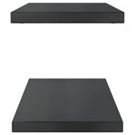 vidaXL Étagères murales 2 Pièces 75x30x3 cm noir acier inoxydable