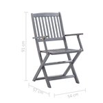 vidaXL Chaises pliables d'extérieur lot de 8 et coussins Bois d'acacia