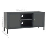 vidaXL Meuble TV Anthracite 105x35x52 cm Acier et verre