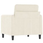 vidaXL Fauteuil Crème 60 cm Velours