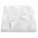 vidaXL Panneaux muraux 3D 12 Pièces 50x50 cm blanc diamant 3 m²