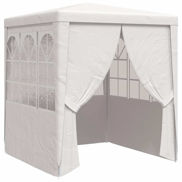 vidaXL Tente de réception avec parois latérales 2x2 m Blanc 90 g/m²
