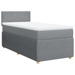vidaXL Sommier à lattes de lit et matelas Gris clair 90x190 cm Tissu
