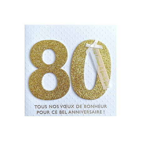 Carte de voeux glamour - anniversaire - 80 ans