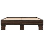 vidaXL Cadre de lit chêne marron 140x200 cm bois d'ingénierie et métal