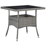 vidaXL Ensemble à dîner de jardin 3 Pièces Résine tressée et verre Gris
