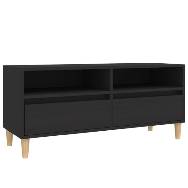 vidaXL Meuble TV noir 100x34 5x44 5 cm bois d'ingénierie
