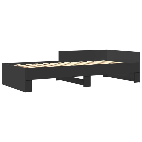 vidaXL Cadre de lit noir 90x200 cm bois d'ingénierie