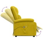 vidaXL Fauteuil de massage Jaune Velours