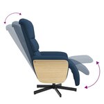 vidaXL Fauteuil inclinable avec repose-pieds bleu tissu