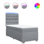 vidaXL Sommier à lattes de lit avec matelas Gris clair 90x200 cm Tissu