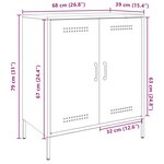 vidaXL Buffet blanc 68x39x79 cm acier