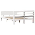 vidaXL Cadre de lit avec tête de lit blanc 135x190 cm bois pin massif