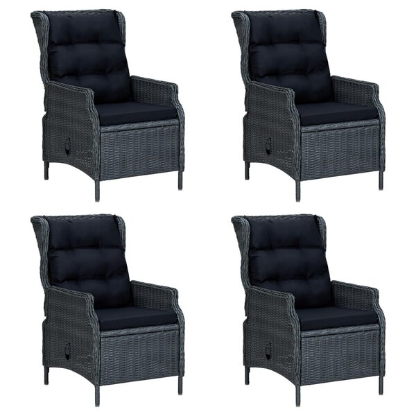 vidaXL Ensemble à manger de jardin 5 Pièces Gris foncé