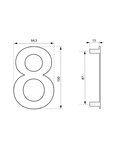 THIRARD - Chiffre 8 à visser  inox  H.100mm