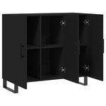 vidaXL Buffet noir 90x34x80 cm bois d'ingénierie