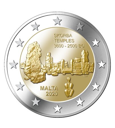 Pièce de monnaie 2 euro commémorative Malte 2020 – Skorba