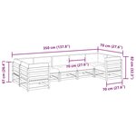 vidaXL Salon de jardin 7 Pièces avec coussins cire marron bois pin massif
