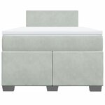 vidaXL Sommier à lattes de lit et matelas Gris clair 120x200cm Velours
