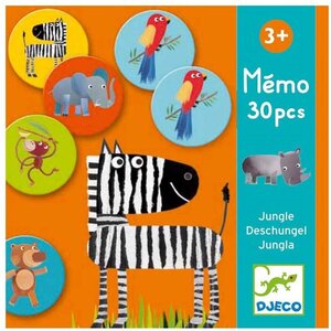 Djeco DJ08159 - Jeux Éducatifs - Mémo Jungle 30 pièces