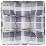vidaXL Coussin de palette motif à carreaux gris 50x50x12 cm tissu