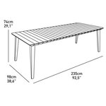 ALLIBERT JARDIN Table Lima 240 6-10 personnes avec allonge - Design contemporain - Blanc