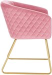 Chaise de salle à manger avec accoudoirs en velours et métal rose 19_0000165