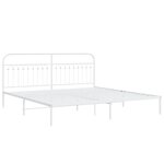 vidaXL Cadre de lit métal avec tête de lit blanc 193x203 cm