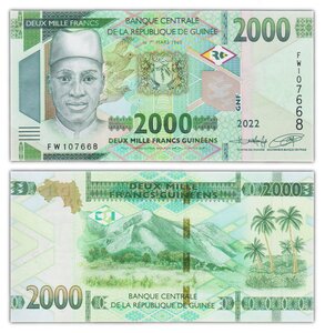 Billet de Collection 2000 francs 2022 Guinée - Neuf - PW48A