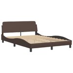 vidaXL Cadre de lit avec lumières LED marron 140x190 cm similicuir