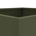 vidaXL Jardinières 2 Pièces vert olive 49x47x46 cm acier laminé à froid