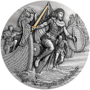 Pièce de monnaie en Argent 5 Dollars g 62.2 (2 oz) Millésime 2021 Vikings Legend FREYDIS EIRIKSDOTTIR