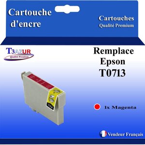 T3AZUR-Cartouche Compatible pour Epson T0713 / T0893 Magenta