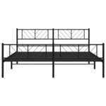 vidaXL Cadre de lit métal avec tête de lit/pied de lit noir 183x213 cm