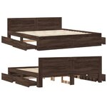 vidaXL Cadre de lit tête de lit sans matelas chêne marron 200x200 cm