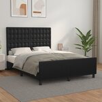 vidaXL Cadre de lit avec tête de lit Noir 140x190 cm Similicuir