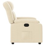 vidaXL Fauteuil inclinable Crème Tissu