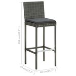 vidaXL Tabourets de bar de jardin et coussins lot de 4 résine tressée