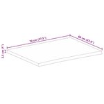 vidaXL Dessus de table à bord vivant 70x60x2 5 cm bois massif manguier